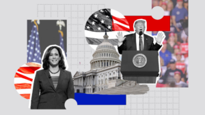 Donald Trump and Kamala Harris